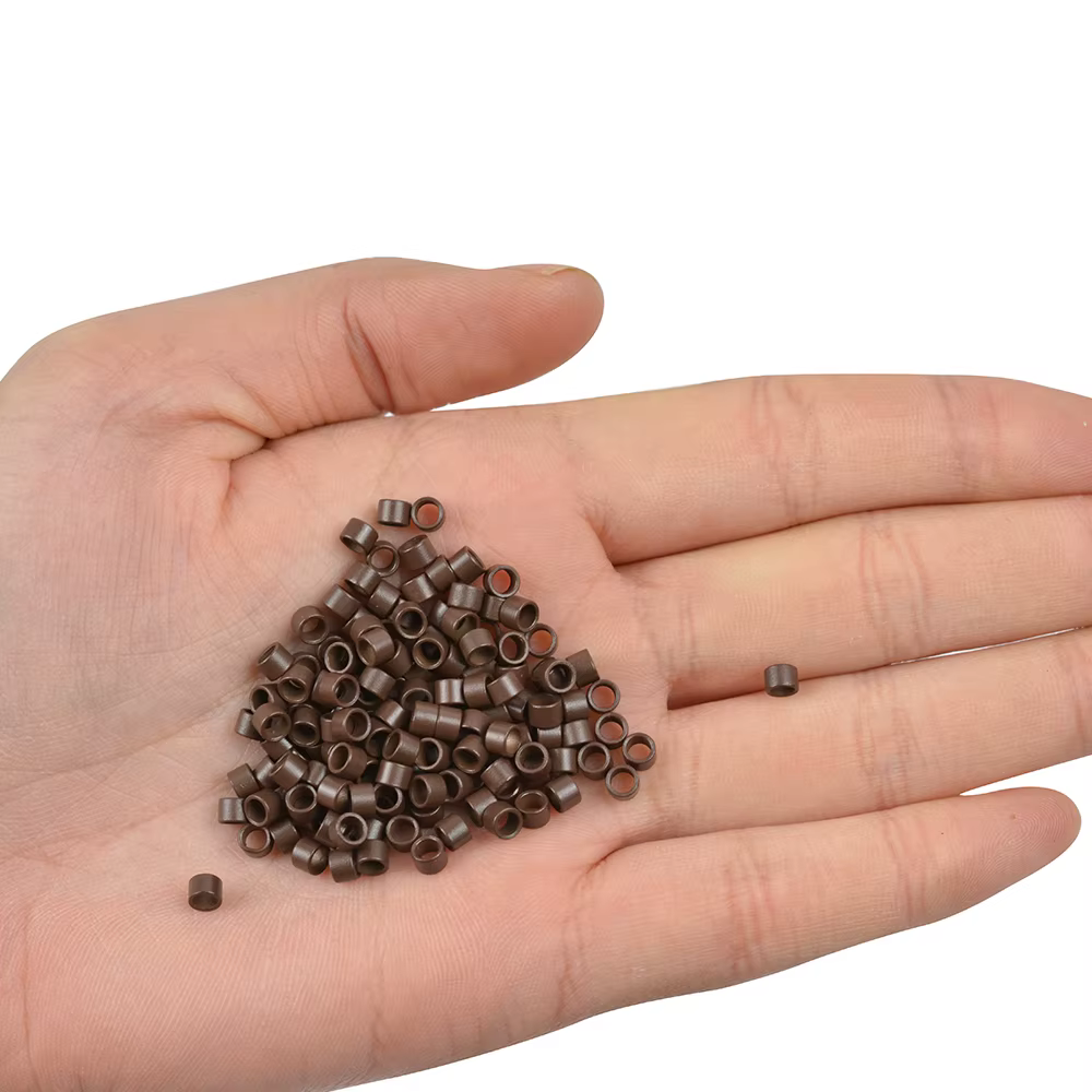 1000 pièces 4.0X2.8X2.8mm Micro anneaux/liens/perles pour Extension de cheveux tissage uni sans silicone 7 couleurs