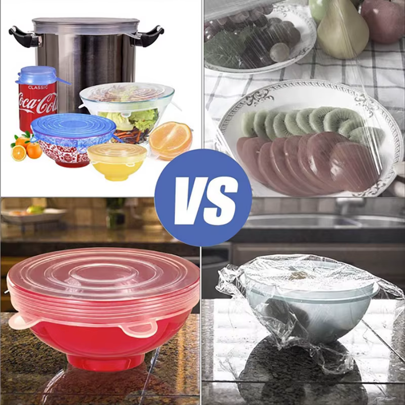 Lot de 6/12/24 couvercles alimentaires en silicone extensibles, réutilisables, hermétiques, pour la conservation des aliments, accessoires de cuisine, rangement réfrigérateur
