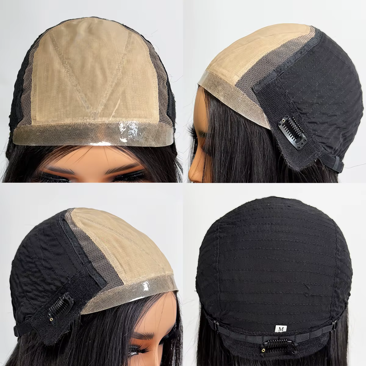 Perruque en cheveux humains lisses de 20 pouces de long, base en soie 10x12cm, perruque en cheveux humains vierges avec base frontale en PU Bio, prête à porter
