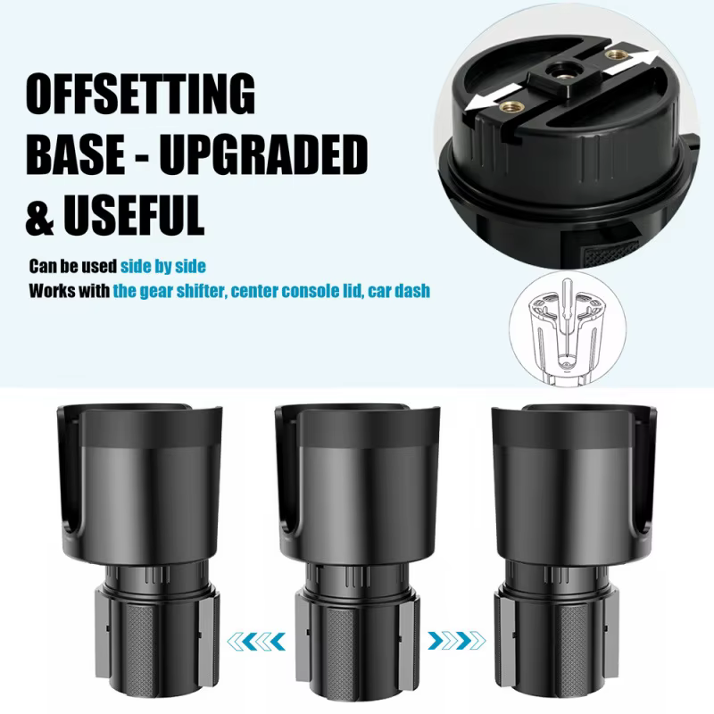 Améliorez votre porte-gobelet de voiture avec ce prolongateur réglable – convient aux grandes bouteilles et gobelets d'un diamètre maximum de 4,1 pouces.