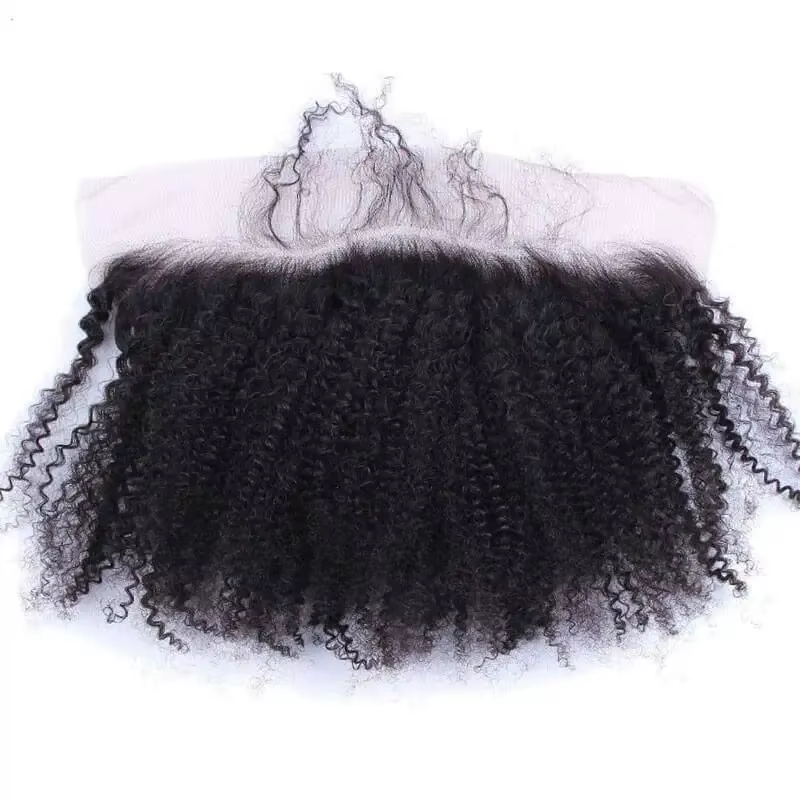 Tissage Afro bouclé et crépu avec Lace Frontal Closure d'oreille à oreille