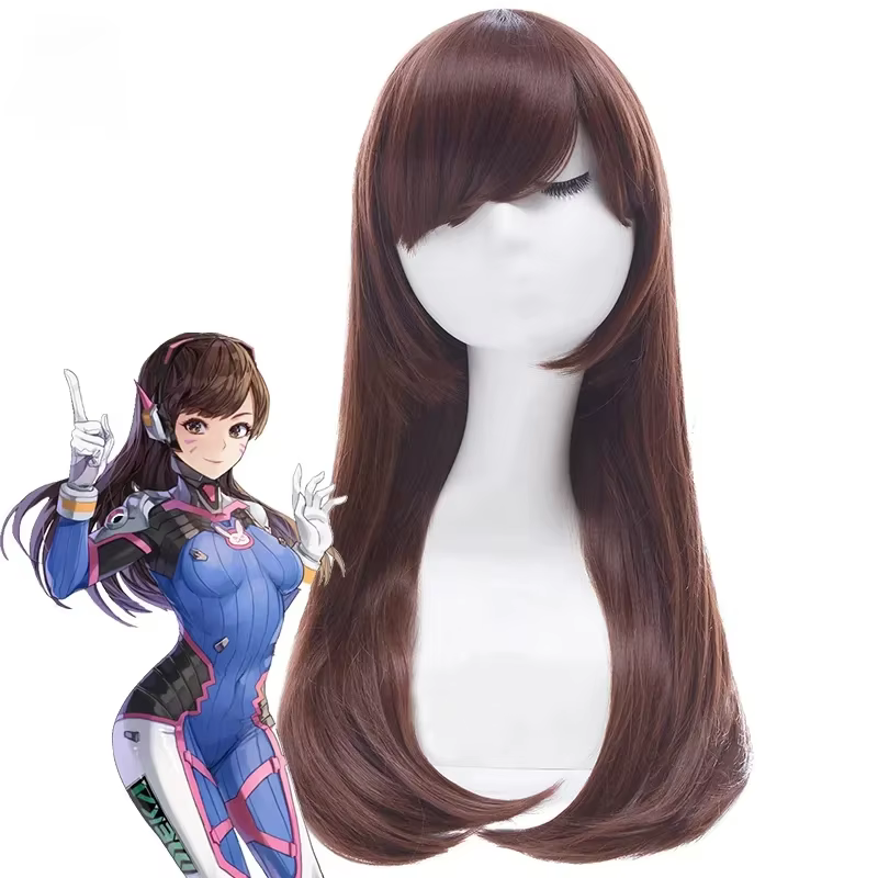 Perruque de cosplay D.Va Hana Song pour Overwatch