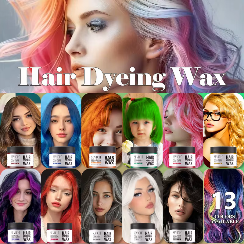 Cire de couleur de cheveux temporaire