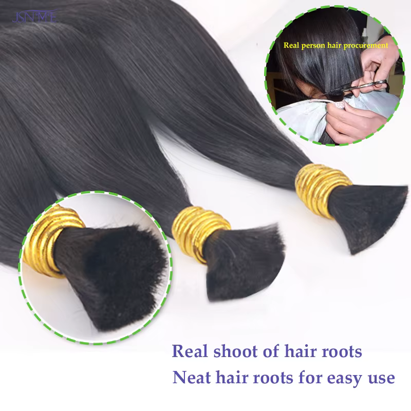 JSNME Extensions de cheveux humains en vrac 100% Extension