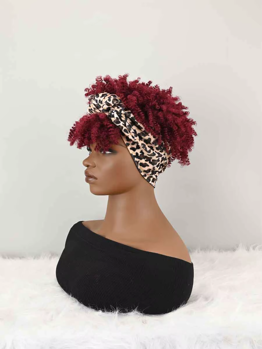 Perruque bandeau bouclée avec frange pour femme