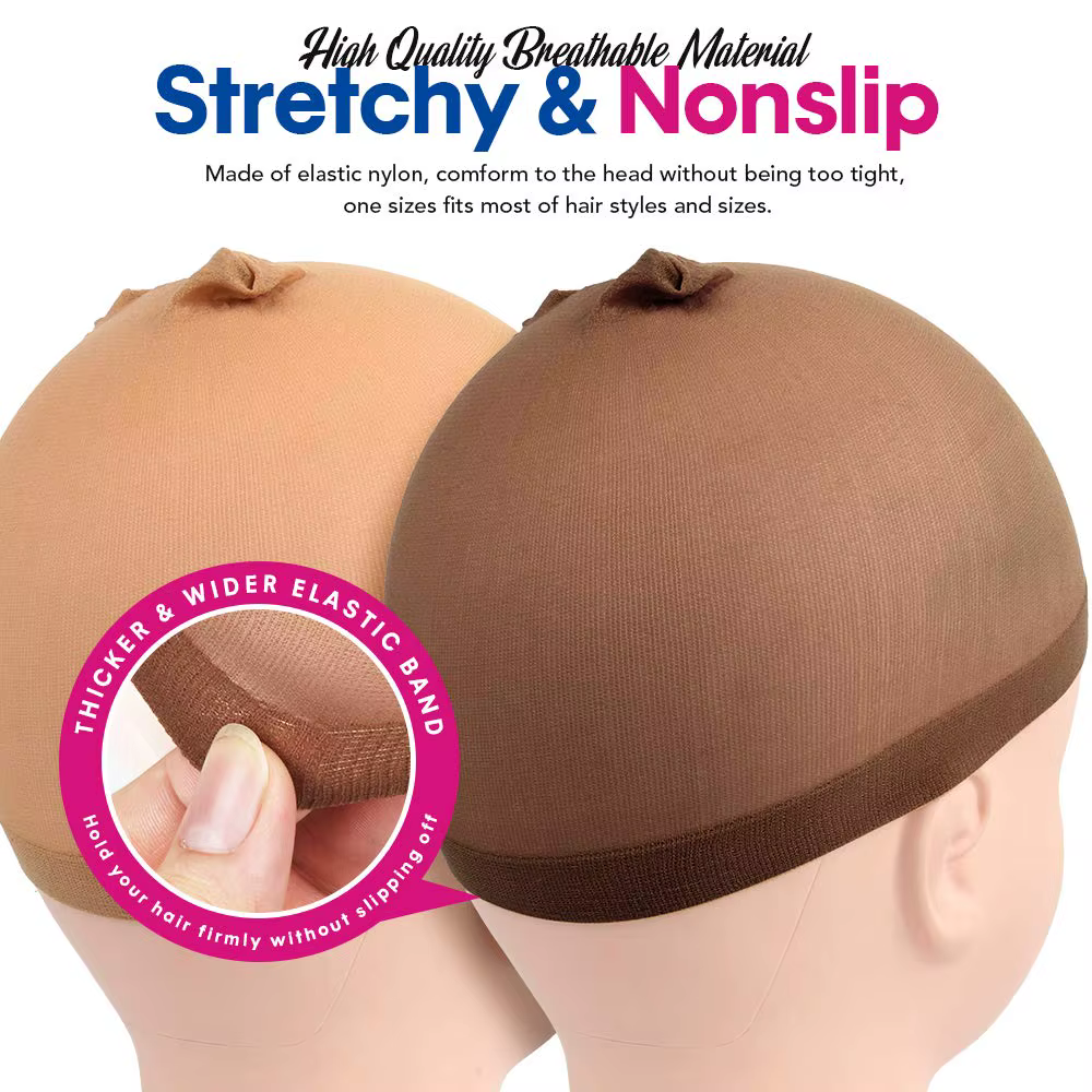Bonnet de perruque, 6 bonnets de bas de haute qualité pour perruques, bonnets en nylon extensibles pour femmes, filles et enfants
