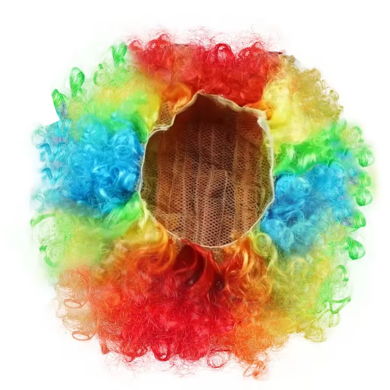 Perruque de Clown Afro bouclée perruques synthétiques Cosplay pour hommes femmes Mardi Gras