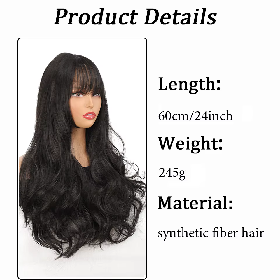 Perruque Anime Noire et Marron pour Femme