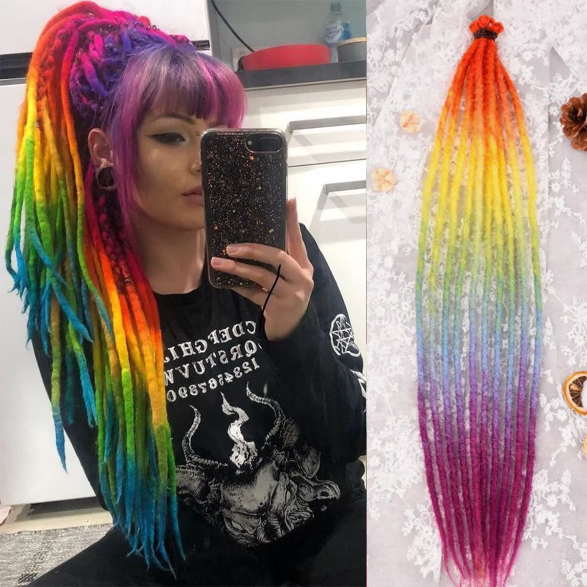 Extensions capillaires synthétiques Dreadlock de 24 pouces
