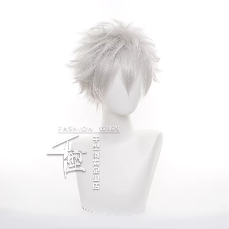 Hunter x Hunter Killua Zoldyck perruque courte hommes perruque Cosplay argent Shaggy couches résistant à la chaleur synthétique cheveux perruques