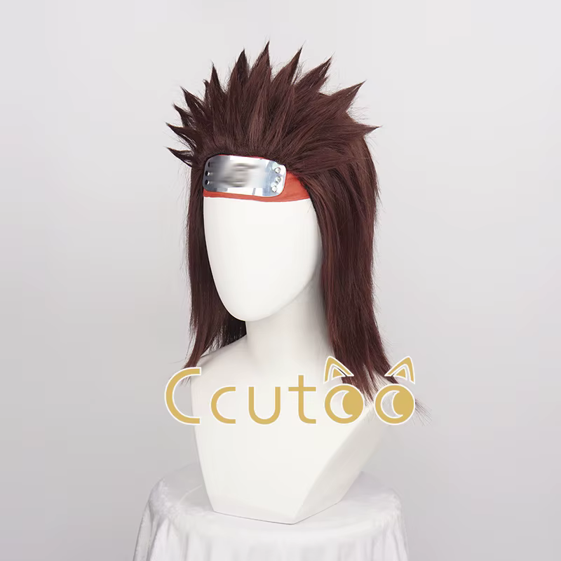 Ccutoo-Perruque de Cosplay en Cheveux Synthétiques, avec Bonnet, Vêtements de Sauna Rouge, Anime Choji Akimpiercing