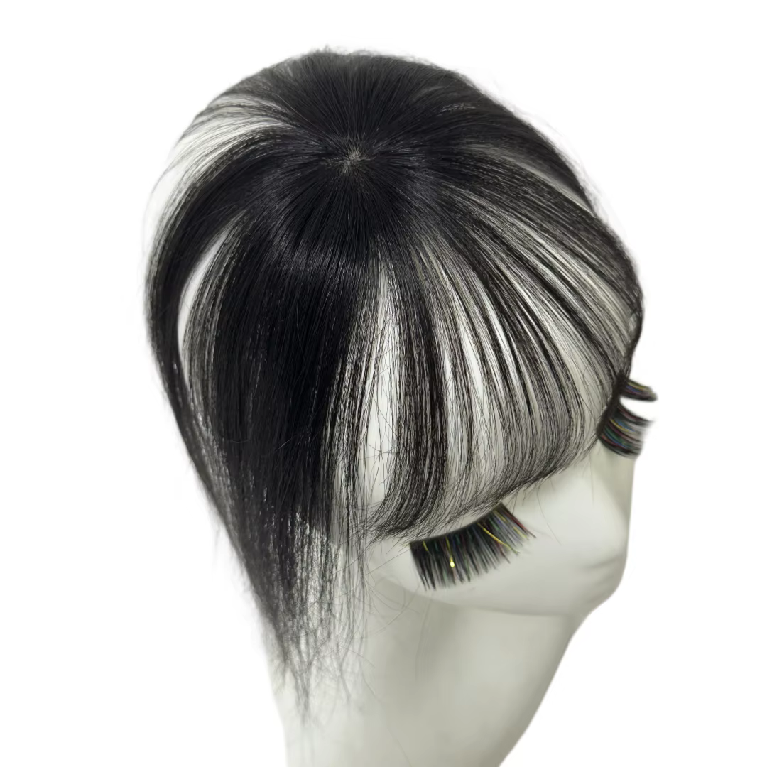 100% cheveux humains Mini frange pour femmes 360 couverture front chauve