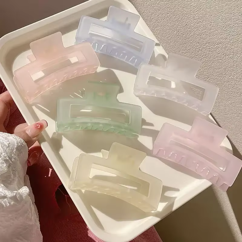 Pince à cheveux en plastique Transparent pour femmes et filles