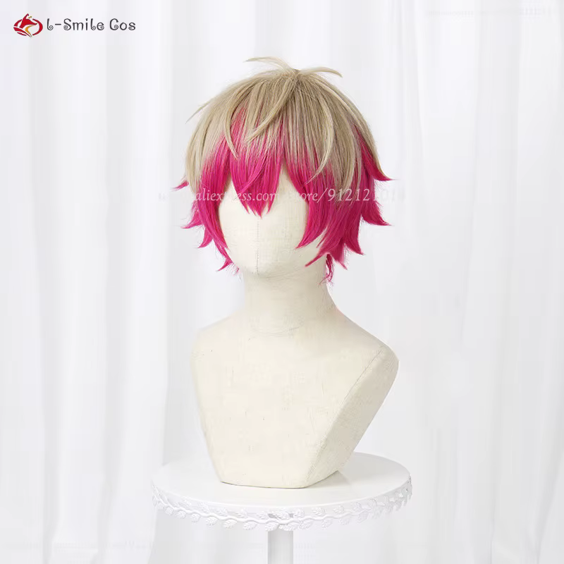 Anime Alexis Ness Cosplay perruques 32 cm lin Rose perruques mixtes Cosplay Anime Cosplay perruque résistant à la chaleur cheveux synthétiques + bonnet de perruque