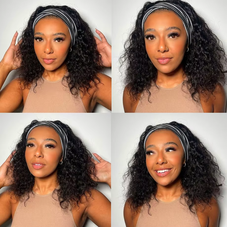 Perruque bandeau cheveux humains crépus bouclés MYLOCKME sans colle pleine Machine faite brésilienne Remy perruques