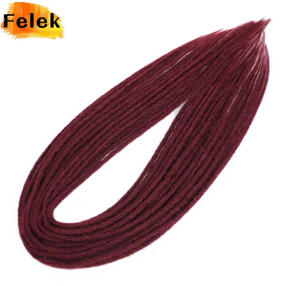 Extensions de cheveux Dreadlocks doux 24 pouces synthétiques Double extrémité Faux Locs Crochet tresses Bug fait à la