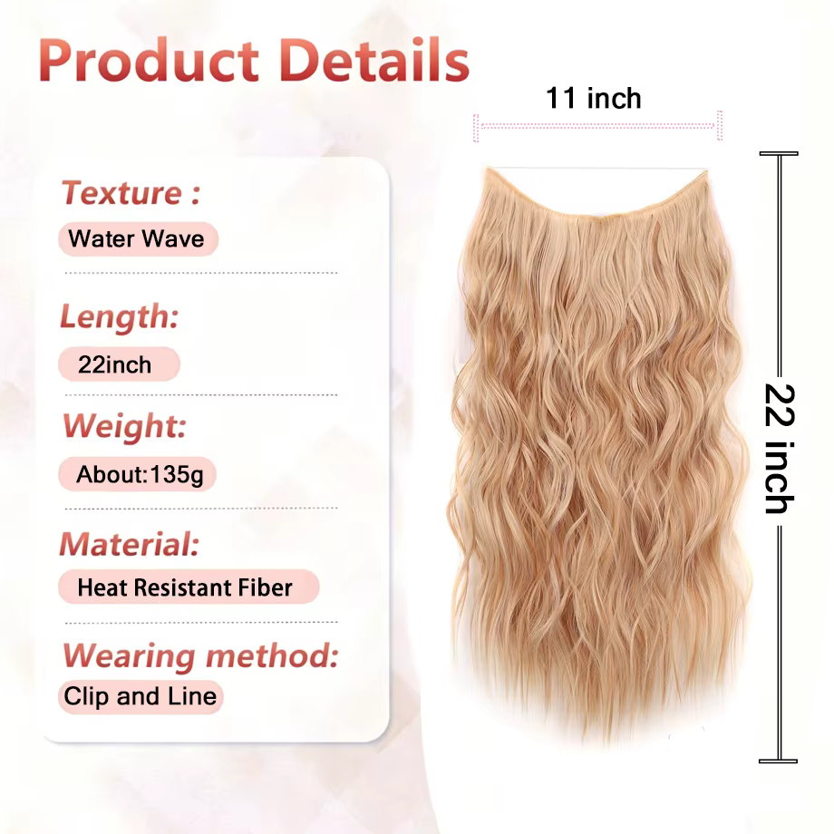 Extensions de cheveux synthétiques de 22 pouces