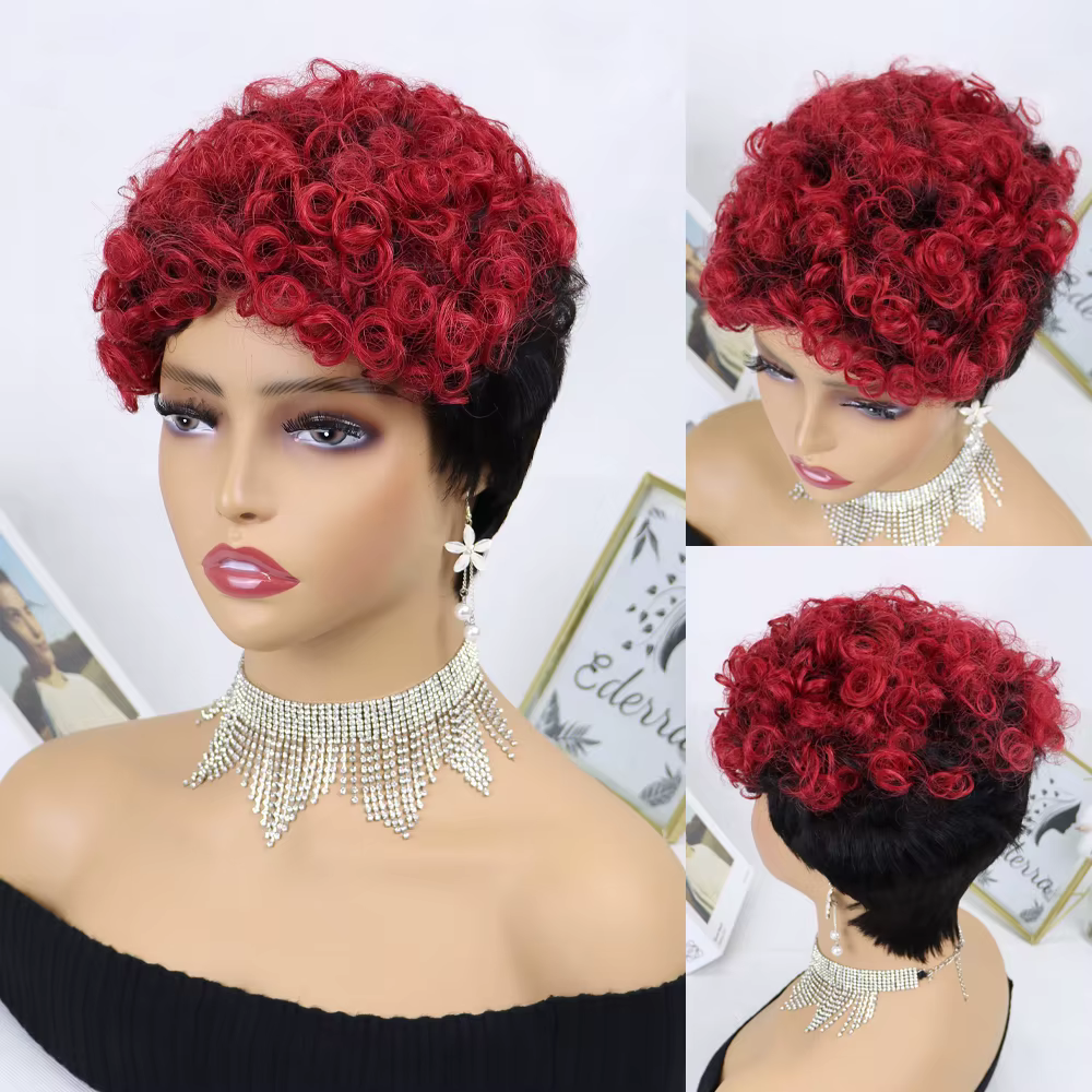 Perruques courtes en cheveux humains