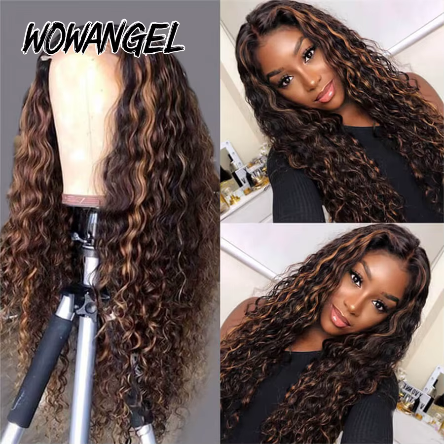WOWANGEL Perruque sans colle prête à porter