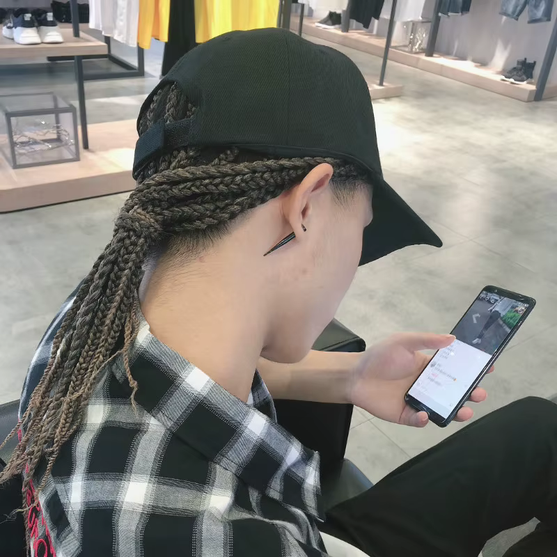 Ensemble d'extensions de cheveux tressés synthétiques pour hommes et femmes