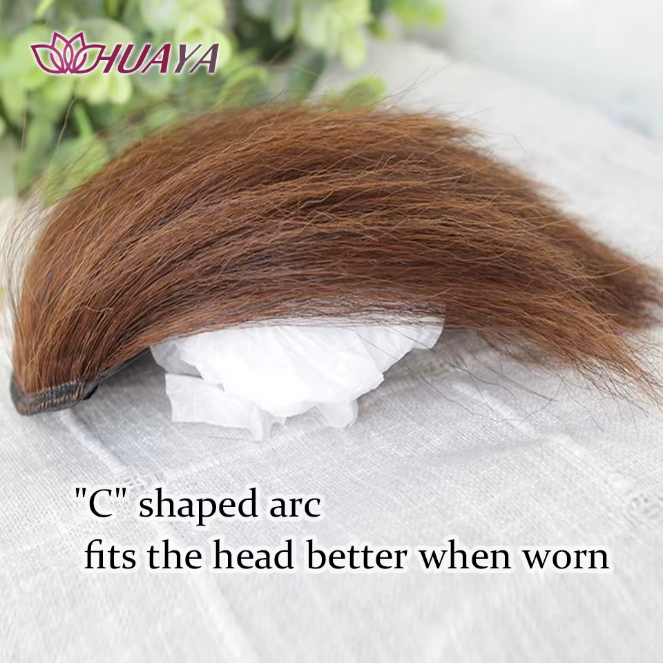 Pièces de cheveux synthétiques courtes et lisses