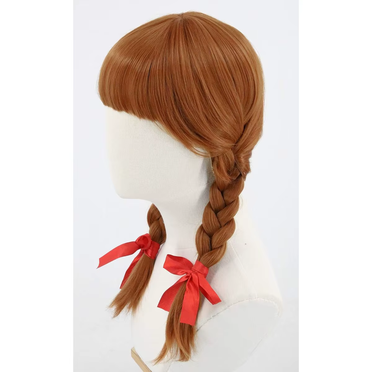 Perruque longue tressée brune pour femmes ou filles