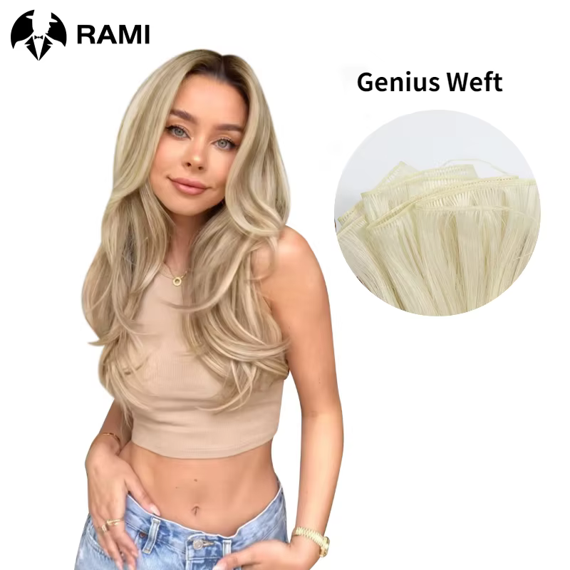 Extensions de cheveux humains à trame génie
