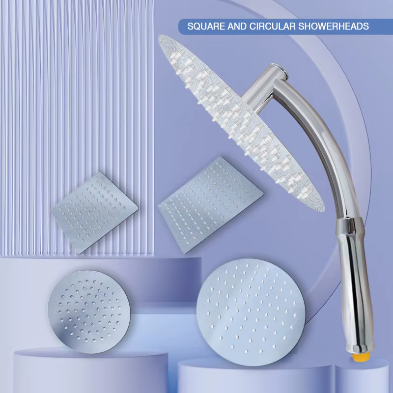 Pommeau de douche à haute pression en acier inoxydable, extension de pommeau de douche carré, grande extension incurvée, jet supérieur haute pression