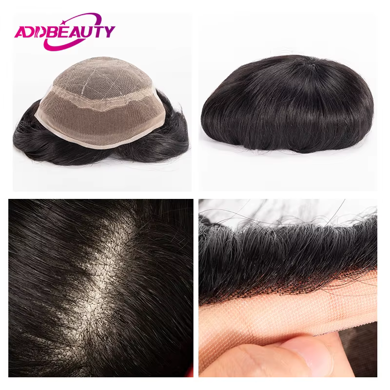 Prothèse capillaire masculine en cheveux humains naturels
