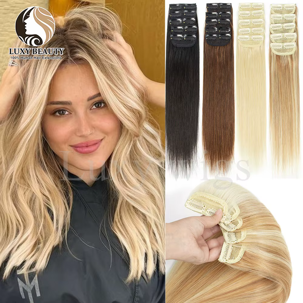 Blonde pince dans les cheveux 5 pièces