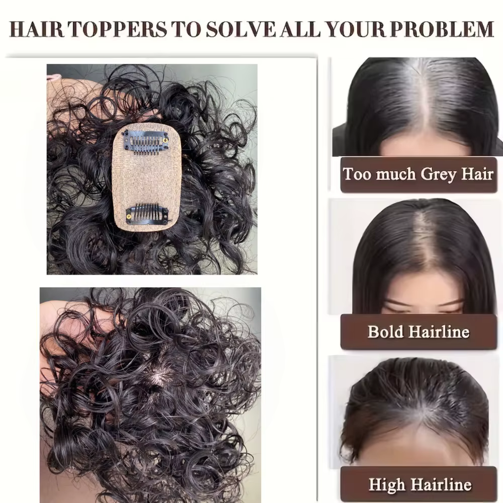 Cheveux bouclés Toppers pour femmes pince
