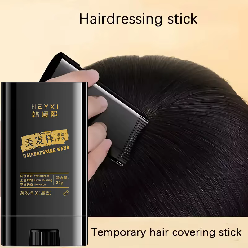 Bâton de teinture capillaire imperméable – couvre rapidement le gris
