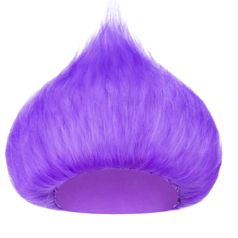 Perruque de troll synthétique colorée et moelleuse à pointes