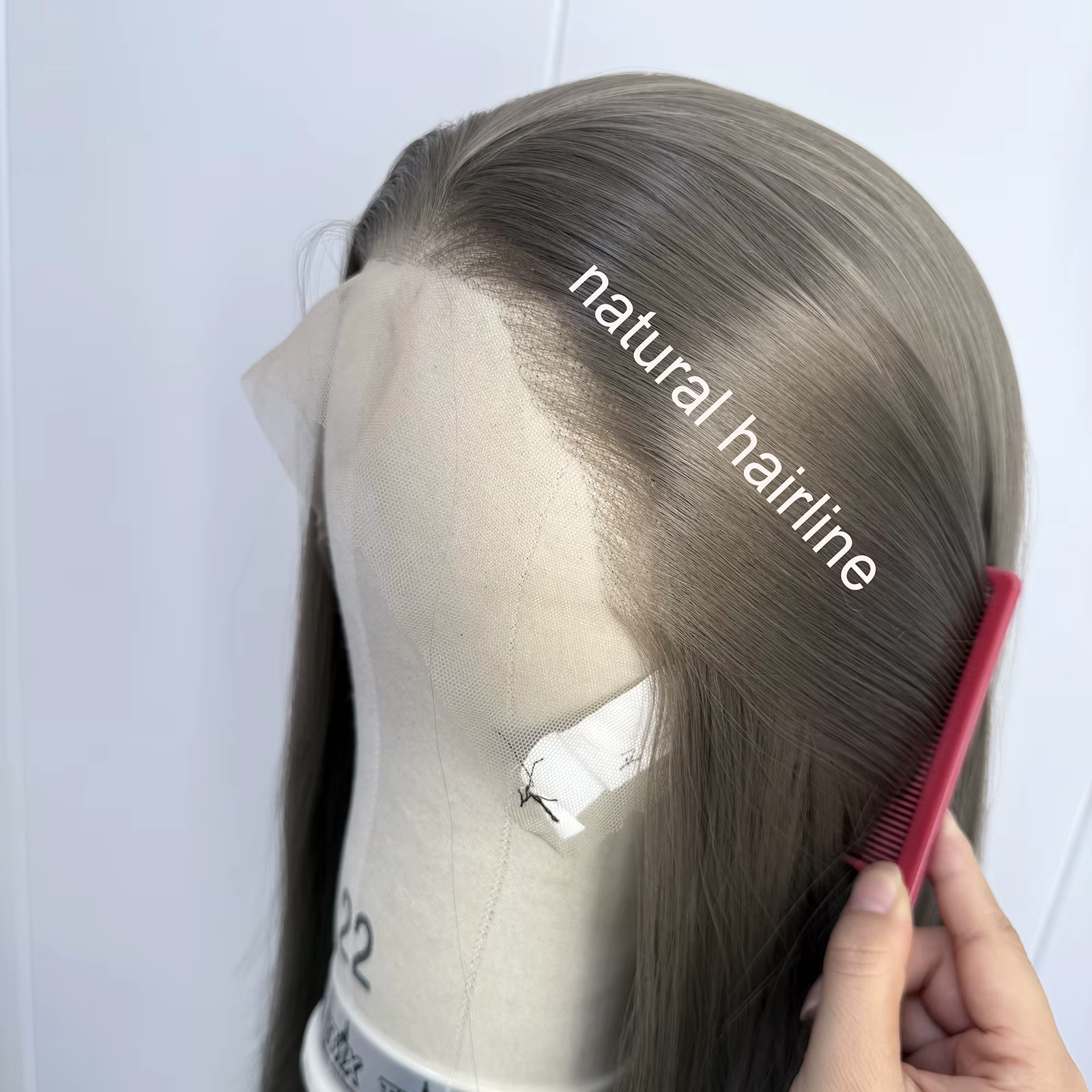 Perruque Lace Front Wig synthétique gris cendré 13x4
