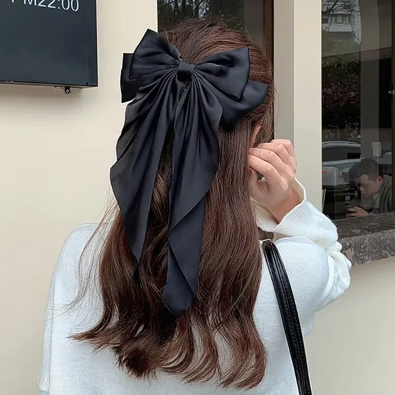 Pince à cheveux en ruban à nœud élégant pour filles