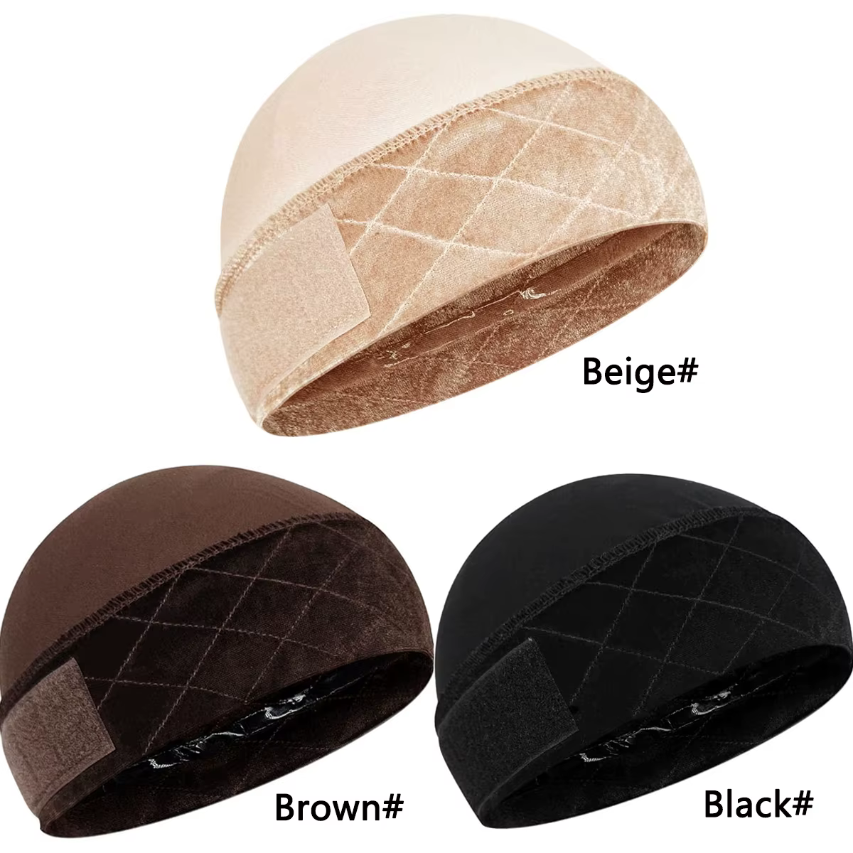 Bonnet de maintien pour perruque avec bande en silicone antidérapante