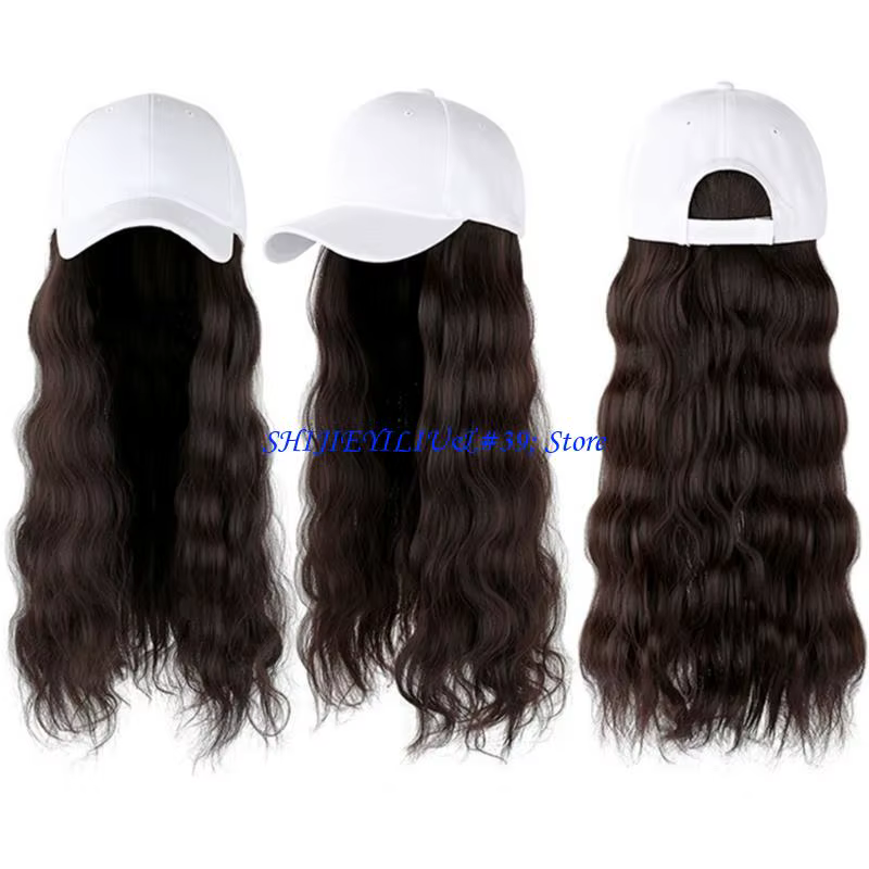 E21F – casquette Baseball avec Extensions cheveux pour femmes