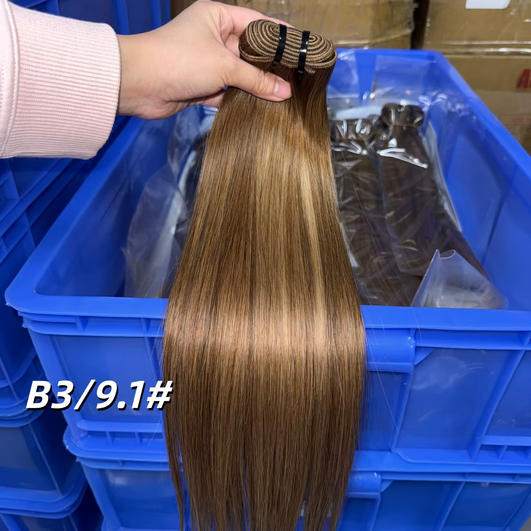 Extensions de cheveux vierges à coudre