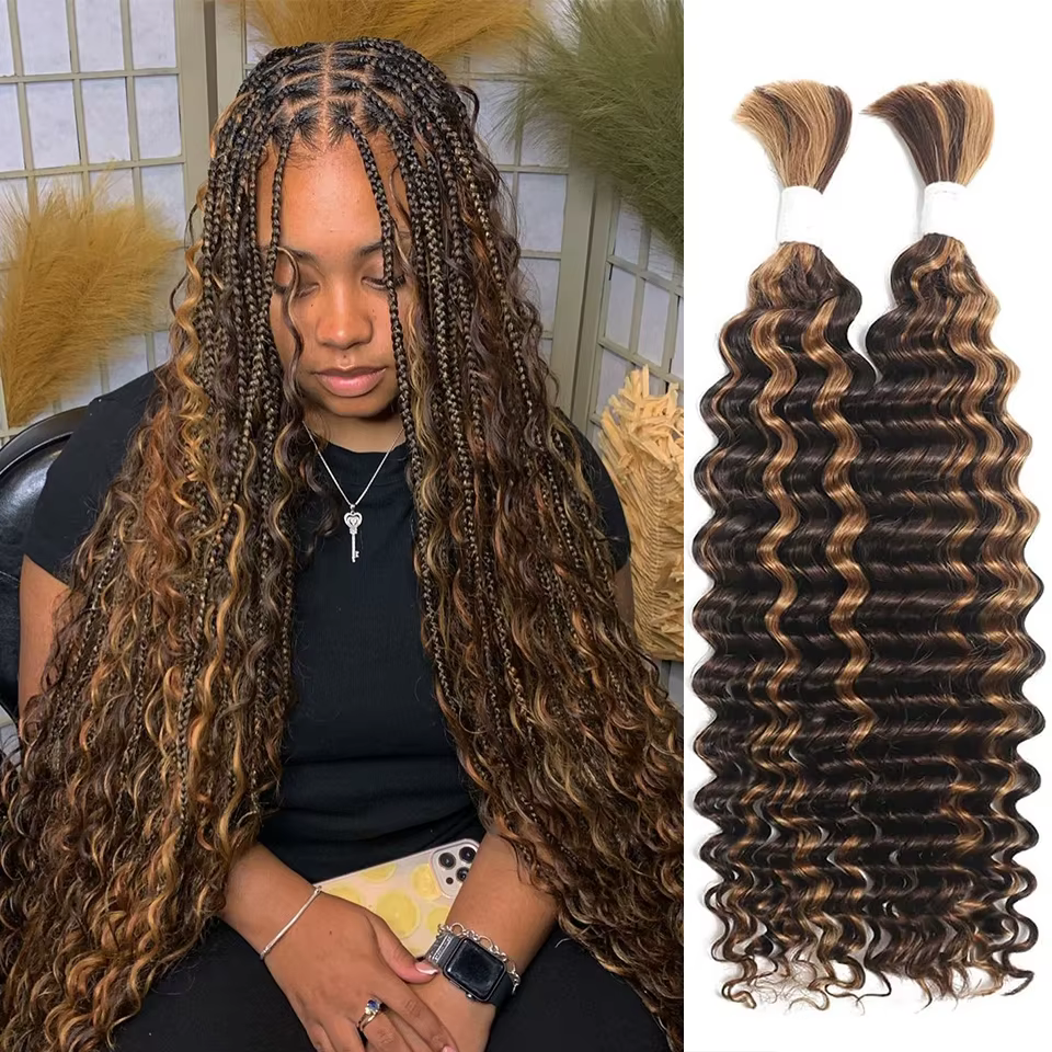 Mèches de cheveux humains Ombré 100g pour tresses bohèmes