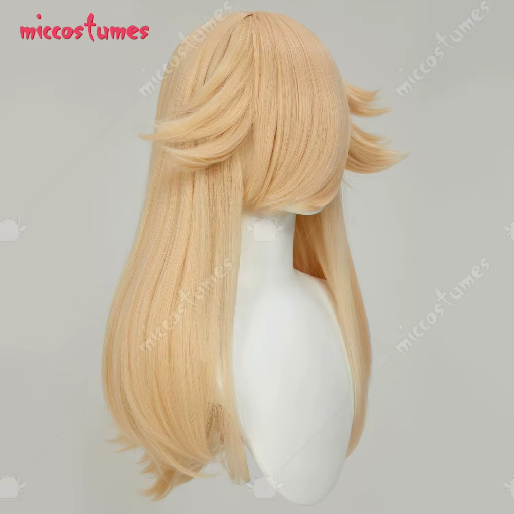 Miccostumes Perruque de cosplay pour femme Perruque de princesse dorée