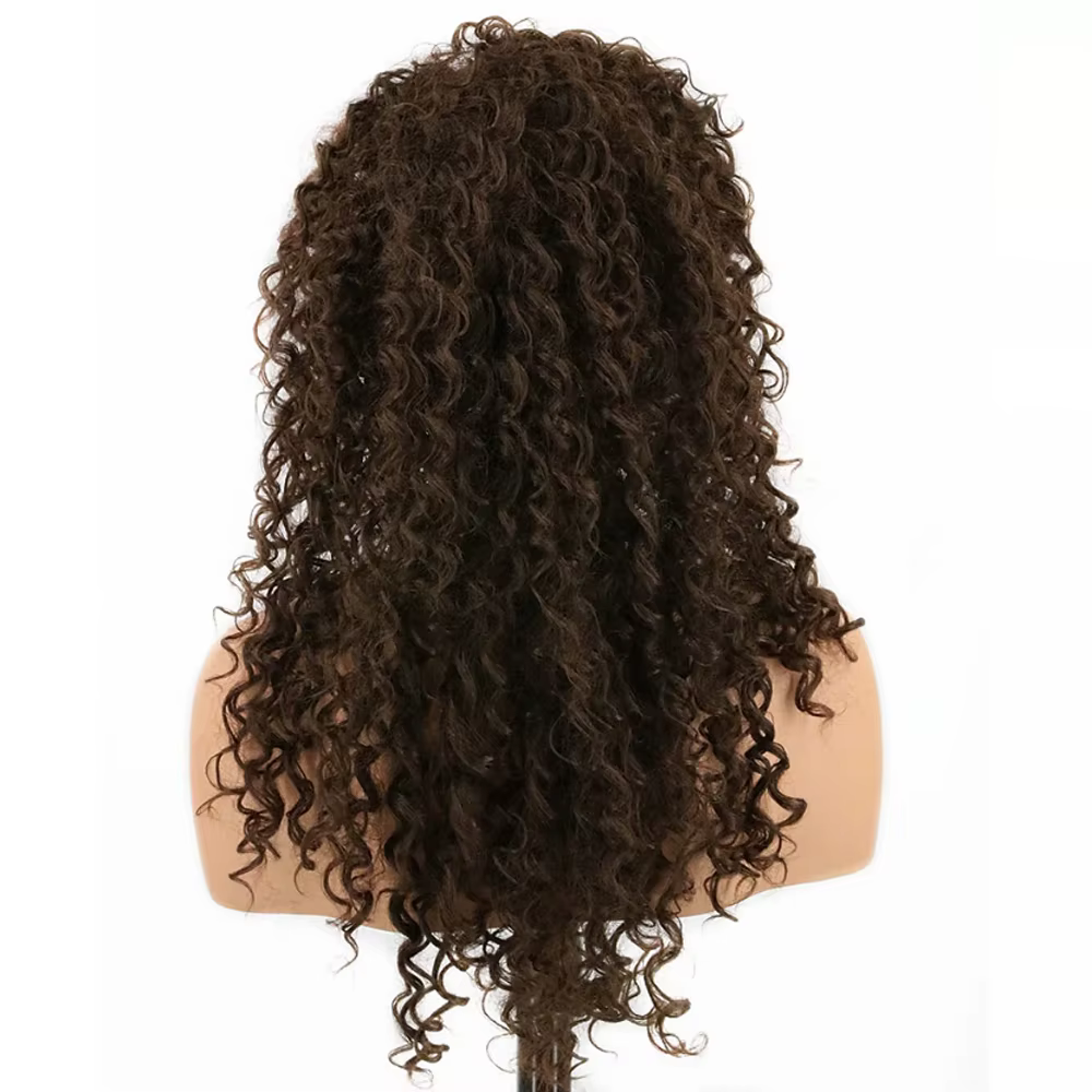 HAIRJOY cheveux synthétiques Bellatrix Lestrange perruque femmes brun foncé longs ondulés