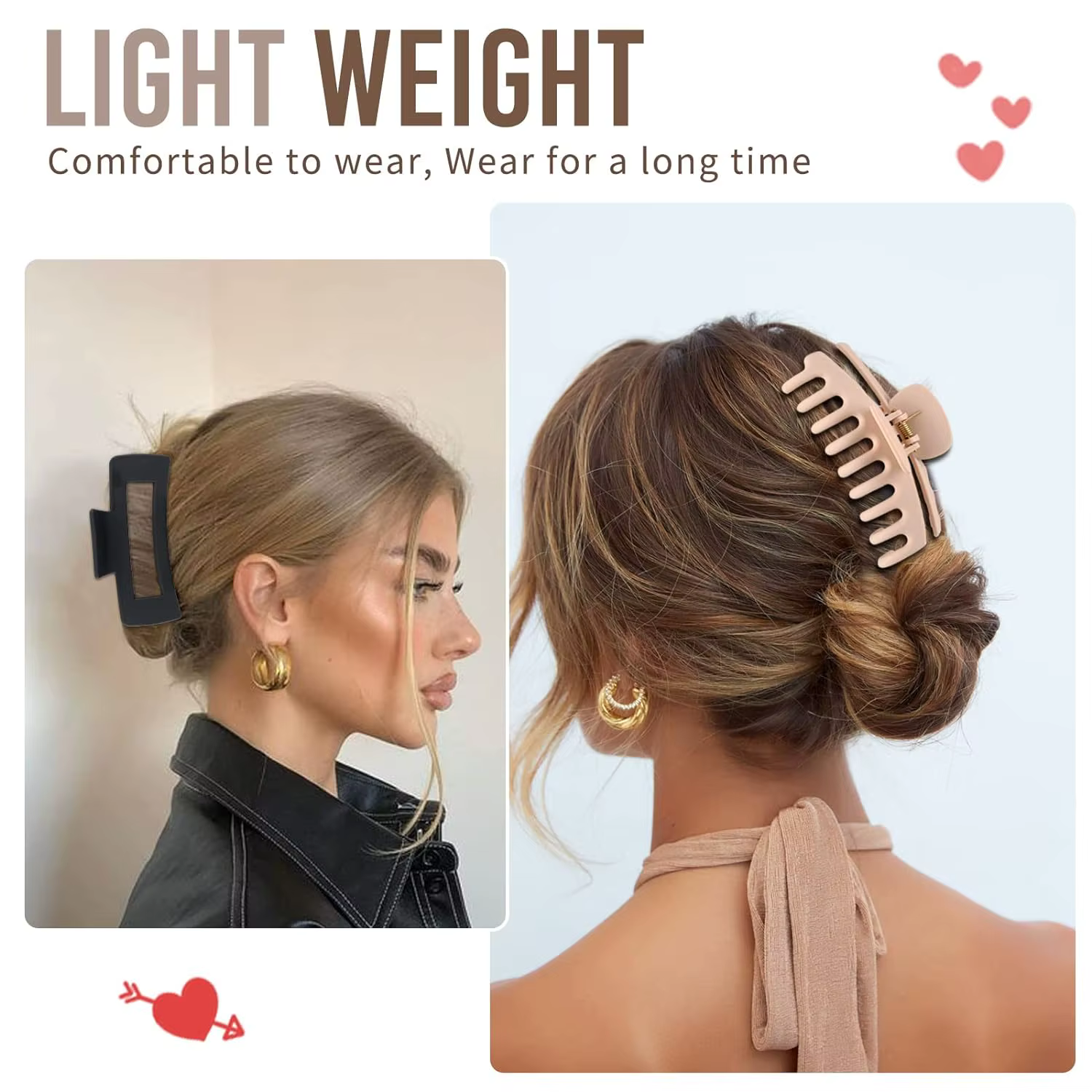 8 pièces pinces à cheveux pour femmes 4.3 pouces grandes