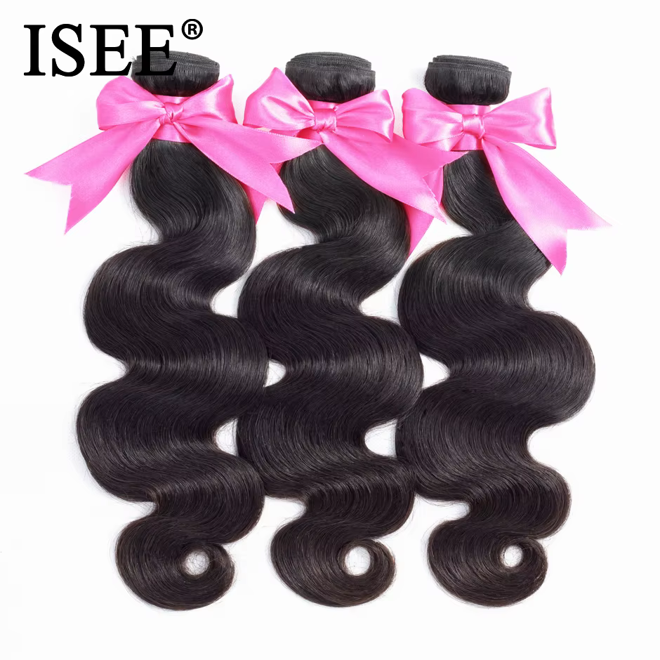 ISEE Malaysian Body Wave Remy Bundles Extensions de Cheveux Humains Bruts 100% Non Traités – Achetez 1/3/4