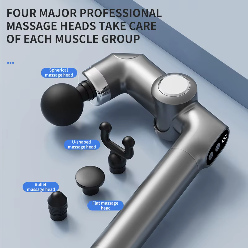Pistolet de massage télescopique USB avec angle de coude réglable et 6 niveaux de force, massage sans intervention humaine