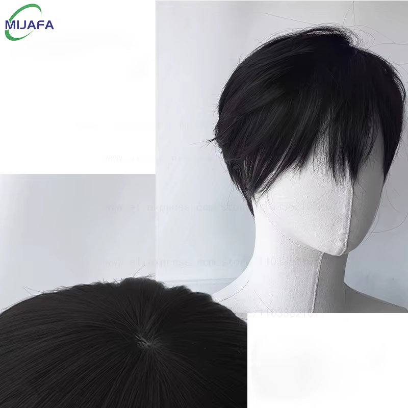 Anime Tobio Kageyama Cosplay perruque adolescent court noir couches Texture coupe résistant à la chaleur cheveux