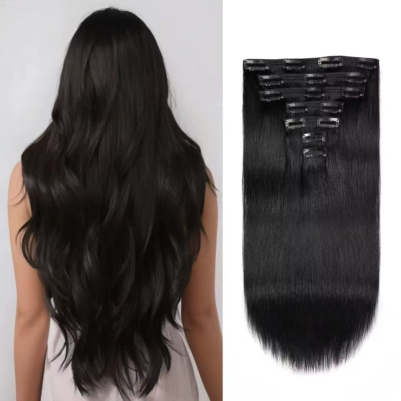 Extensions de cheveux à clips longs