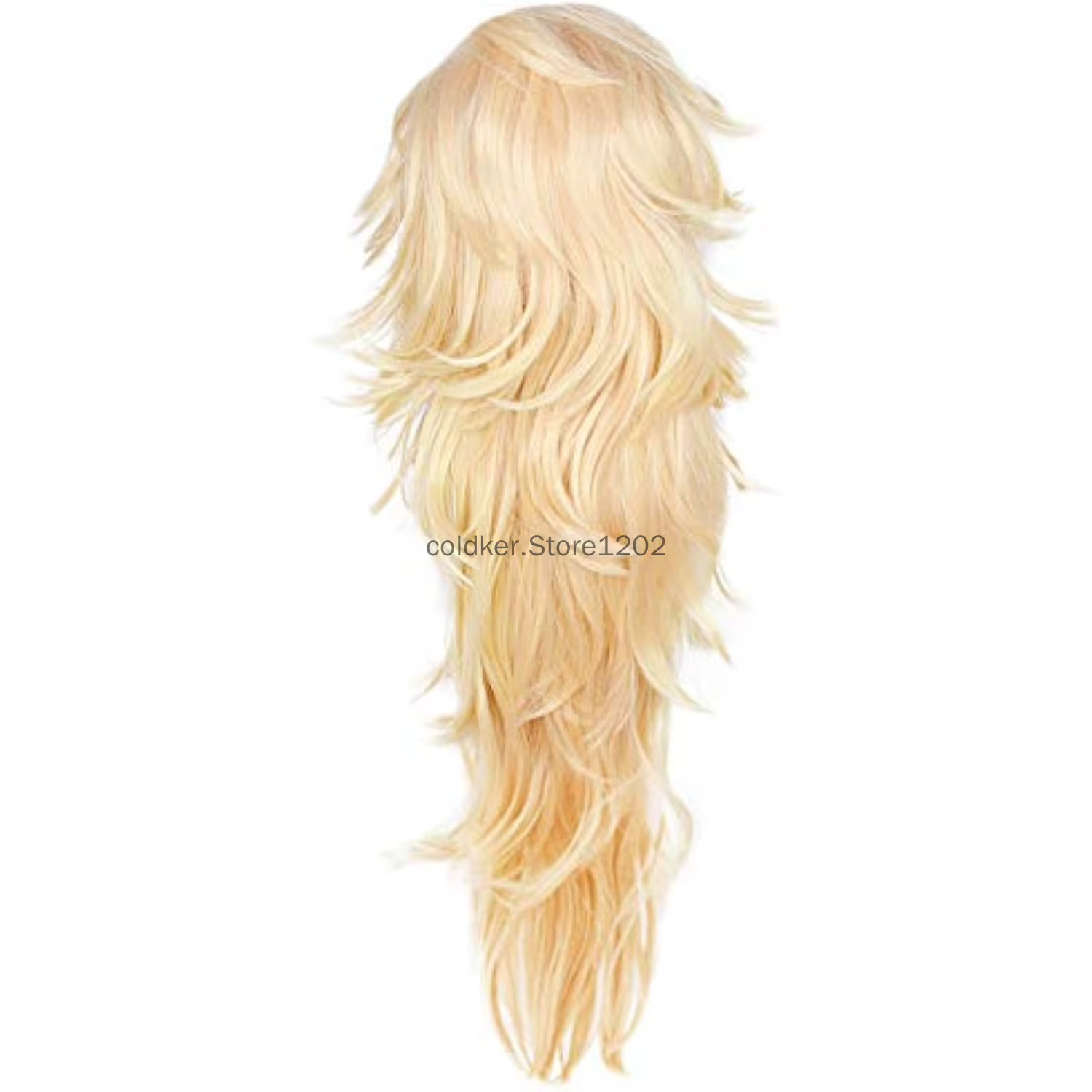 Perruque longue blonde Douma avec frange pour hommes et femmes