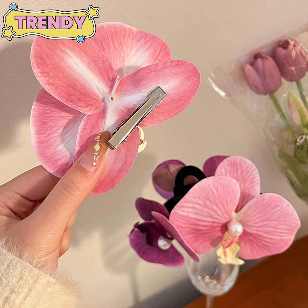 1 pièces Phalaenopsis perle pince à cheveux orchidée papillon