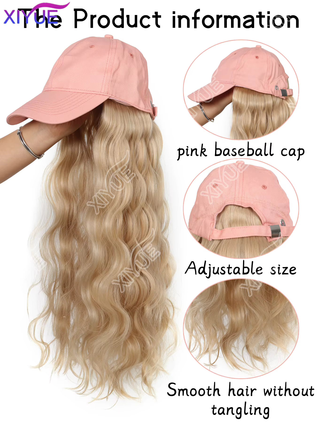 Perruque de chapeau rose pour femmes