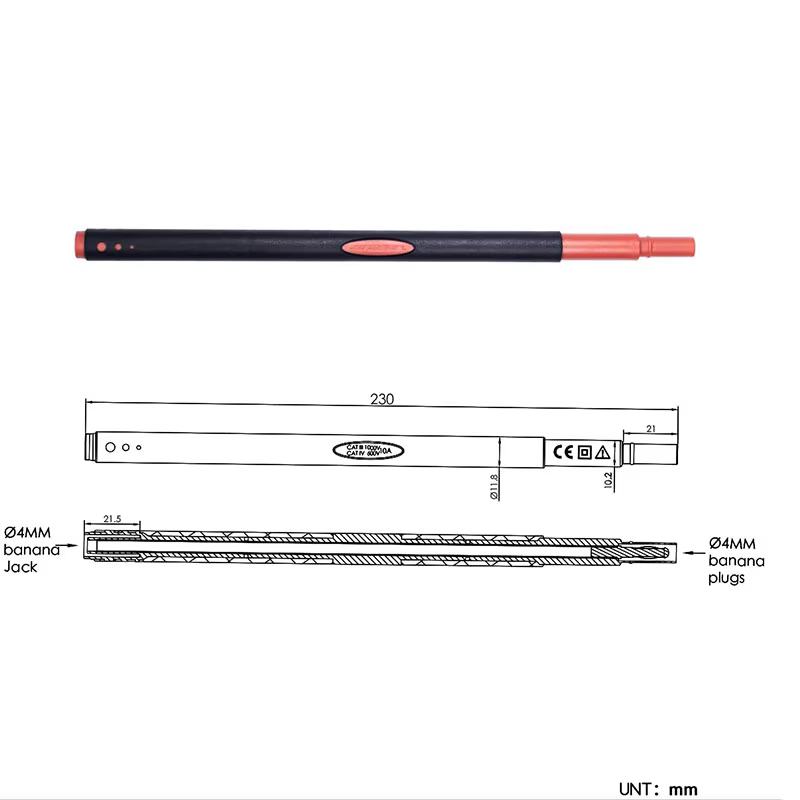 Fils de Test multimètre, tige d'extension de Test de sonde de câble Applicable aux accessoires de Test API universels de 4mm